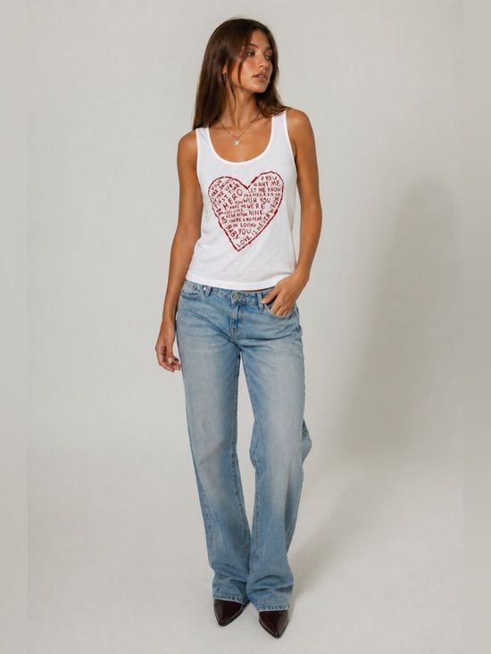 Dolce & Gabbana Tops - Dolce & Gabbana D&G Heart Graphic Tank Top White Italy Y2K Womens M L 52IT‎